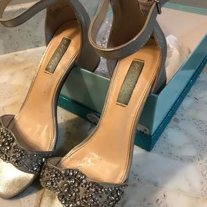 Betsy Johnson Silver sequin evening shoes